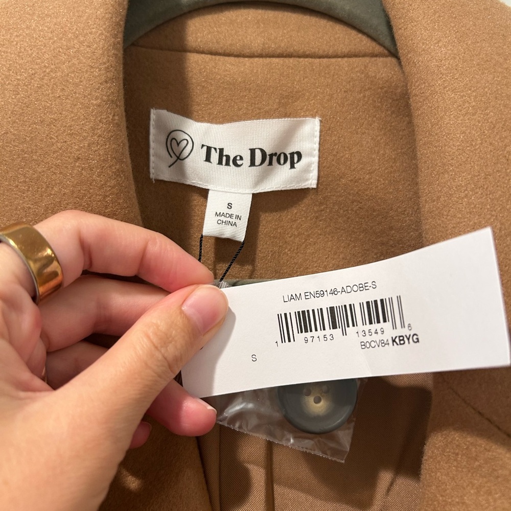 The Drop Women's Liam Loose Overcoat Camel Long Coat - Picture 7 of 9
